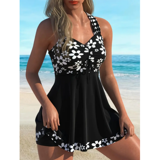 Damen-Tankini-Badeanzüge mit Blumenmuster und Boyshorts
