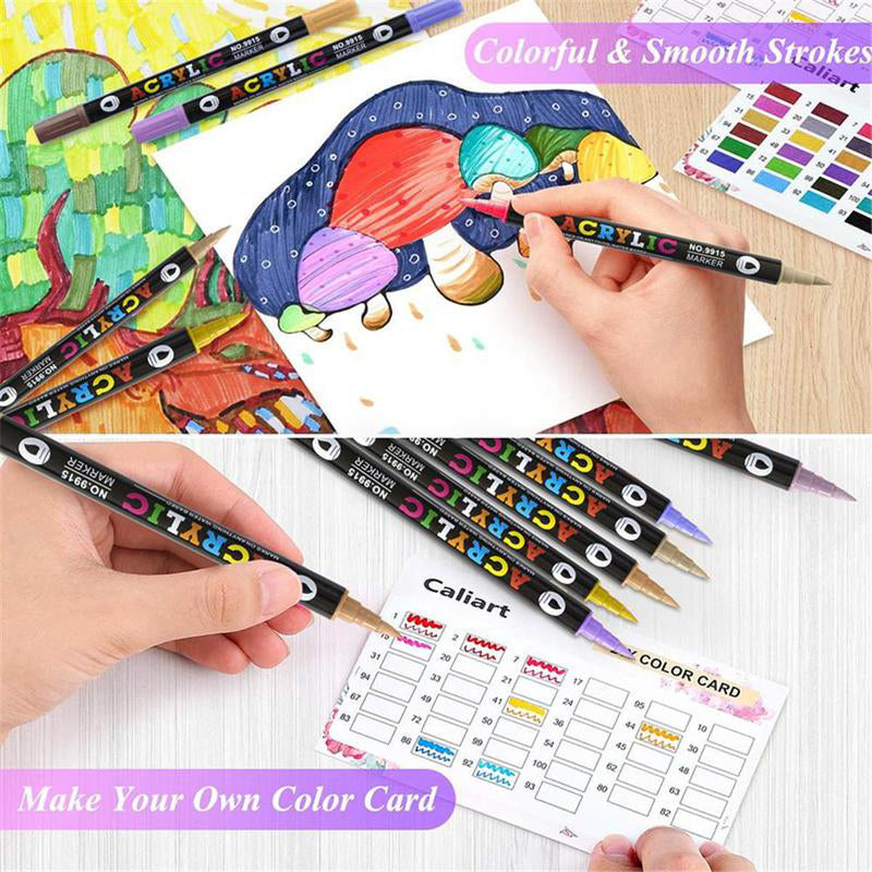 🔥 50 % RABATT! 🌈🖌️ Acrylstift-Marker mit zwei Spitzen – Farbenfroh &amp; vielseitig ✨🎨