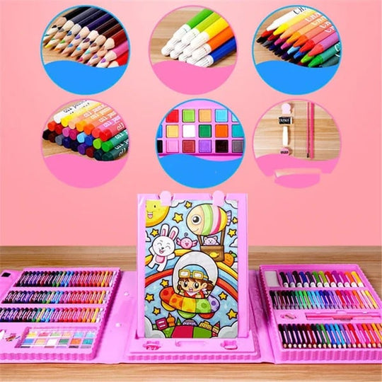 🎨 60% RABATT JETZT! ✨ Deluxe 6-in-1 Kreativ-Kunstset - Enthält Malwerkzeuge &amp; 12 Farben für die Entwicklung kindlicher Fantasie 🧑‍🎨🌟