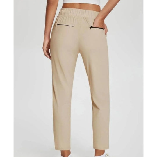 ⏳LIMITED OFFER 70% OFF🌞Women’s Fitted High-Waisted Zip-Pocket Trousers👖Lightweight, Breathable, Soft 26"/27" Ankle Pants with Zipper Pockets