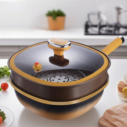 🍳 30 cm Titan-Kochtopf mit Antihaftbeschichtung und Deckel
