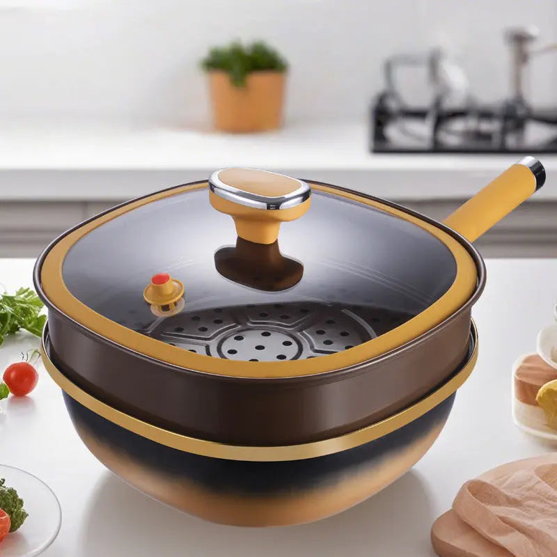 Titaniozko zeramikazko lapikoa estalkiarekin 🍳 | 5 aldiz itsasten ez dena | Sukalde mota GUZTIETARAKO 🔥