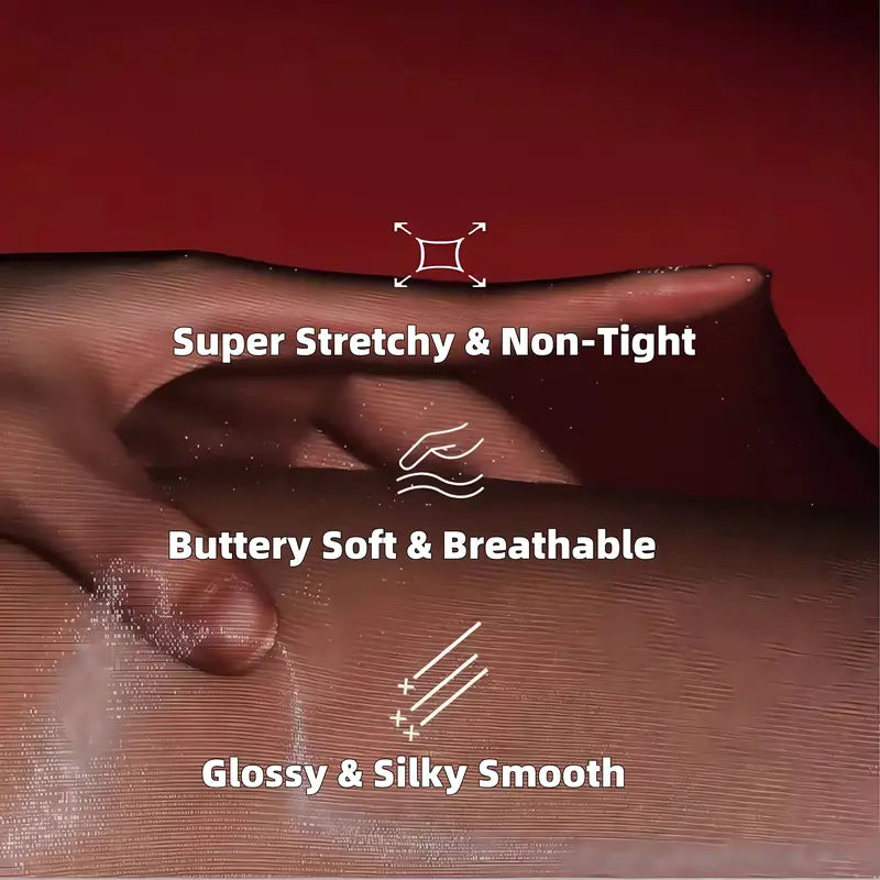 🏆 BUY 1 GET 1 FREE! 🔥 Transparent High-Waisted Shiny Sheer Tights for Women - Sheer &amp; Comfortable 👑✨