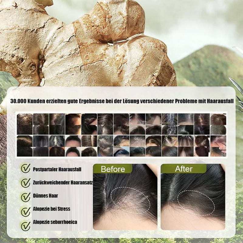 Shampoo zur Haarverdickung mit Ingwerextrakt