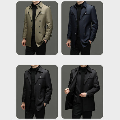 🔥🔥Mittellanger Trenchcoat für Herren mit herausnehmbarem Innenfutter