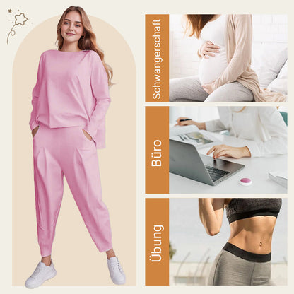 🔥2-teiliges Set mit langärmeligem Oberteil mit Rundhalsausschnitt ＆ Hose