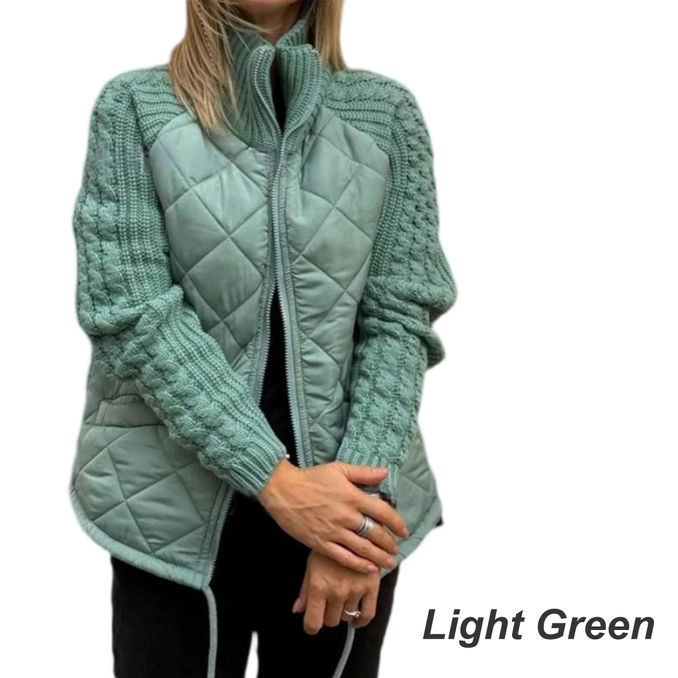 🍂Spätherbst/Frühwinter Angebote❄️Damen Strick Patchwork Puffy Jacke