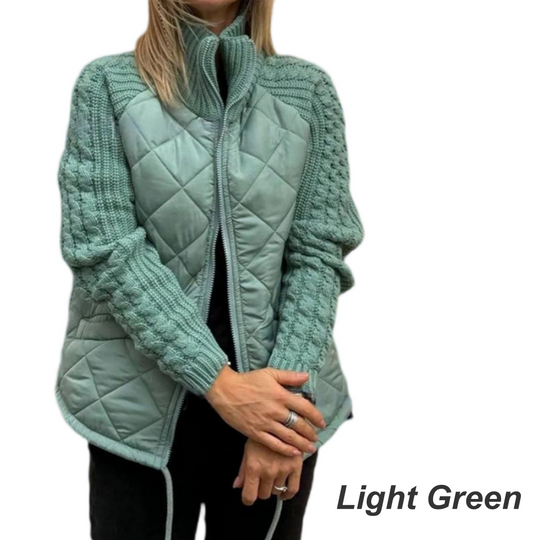 🍂Spätherbst/Frühwinter Angebote❄️Damen Strick Patchwork Puffy Jacke