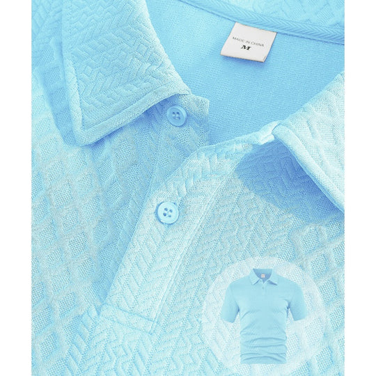 👕 51% RABATT! 💎 Herren-Zweiteiler mit Rautenstruktur – Kurzarmhemd &amp; Shorts – Atmungsaktiv, Knitterfrei &amp; Lässiger Sommer-Look ☀️