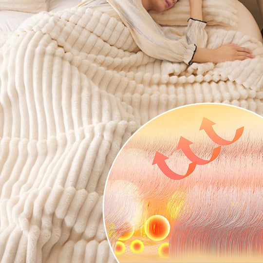🎁Letzter Tag Sonderpreis！🎅Superweiche Fell-Rippfleece-Decke⛄🔥