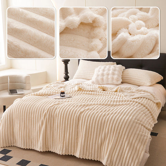 🎁Letzter Tag Sonderpreis！🎅Superweiche Fell-Rippfleece-Decke⛄🔥