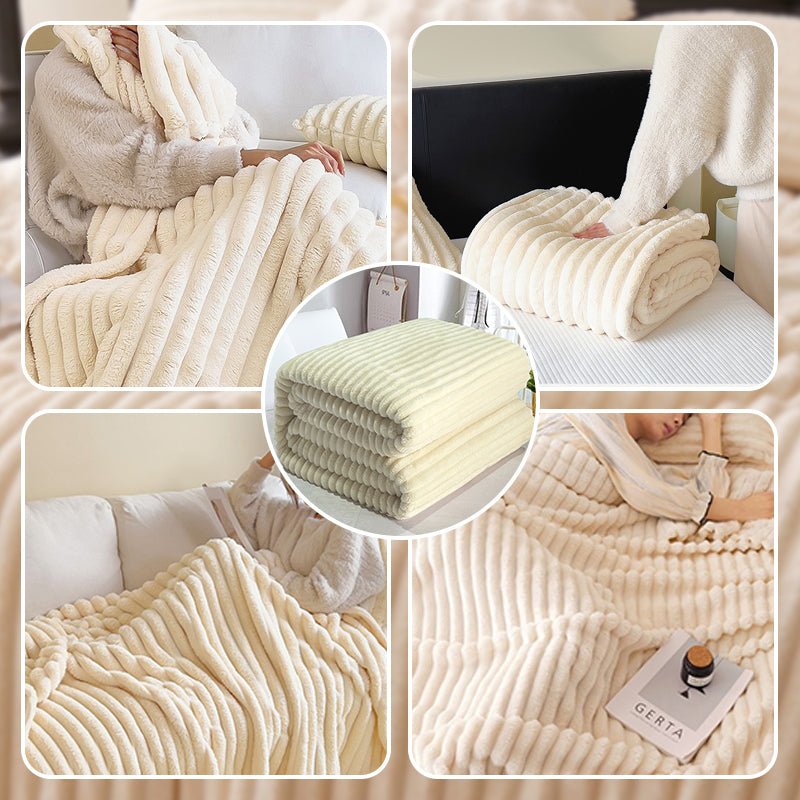 🎁Letzter Tag Sonderpreis！🎅Superweiche Fell-Rippfleece-Decke⛄🔥