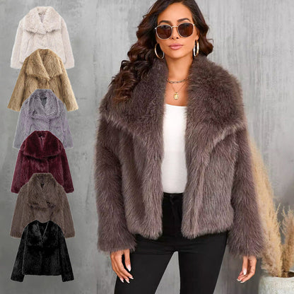🔥🖤Winter-Vorverkauf für Damenpelzmantel, Plüschfutter, weicher Kragen, kostenloser Versand (Cozy Edition)