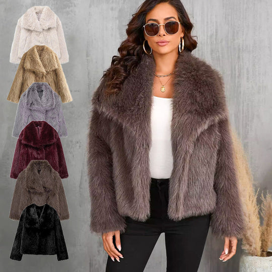 🔥🖤Winter-Vorverkauf für Damenpelzmantel, Plüschfutter, weicher Kragen, kostenloser Versand (Cozy Edition)