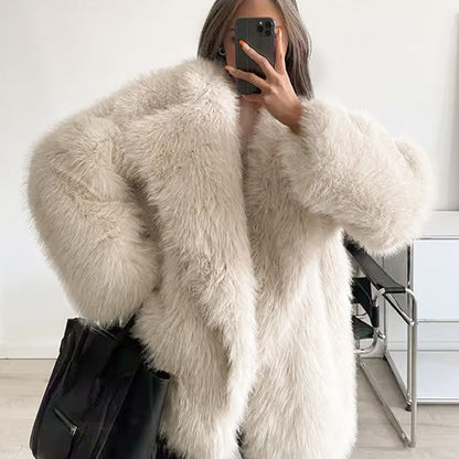 🔥🖤Winter-Vorverkauf für Damenpelzmantel, Plüschfutter, weicher Kragen, kostenloser Versand (Cozy Edition)