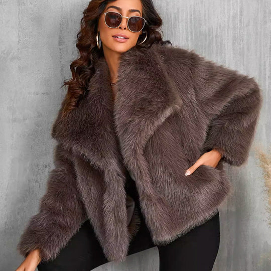 🔥🖤Winter-Vorverkauf für Damenpelzmantel, Plüschfutter, weicher Kragen, kostenloser Versand (Cozy Edition)