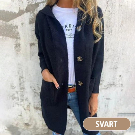 💕Herbst Heißer Verkauf Alle-Spiel frauen Taste Kapuze Strickjacke
