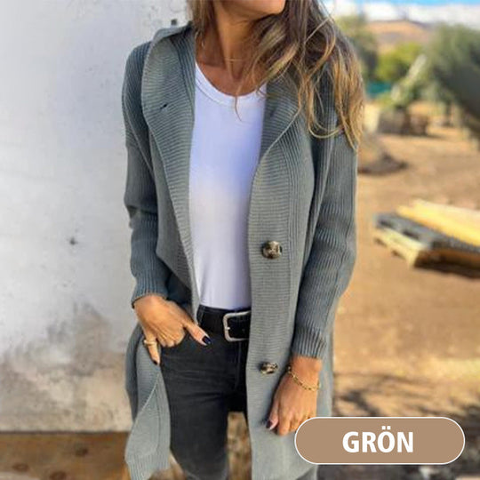 💕Herbst Heißer Verkauf Alle-Spiel frauen Taste Kapuze Strickjacke