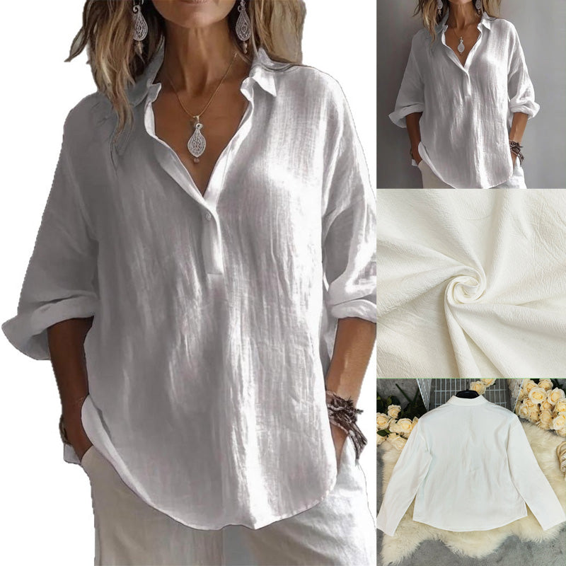 👔✨ 50 % RABATT! Løs, allsidig damebluse – lett, avslappet &amp;  Perfekt for hverdagslivet og kontoret ✨