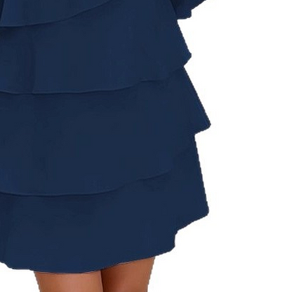 Kleid mit gestuftem Volantsaum und ausgestellten Ärmeln für Damen