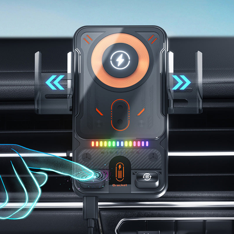📱Intelligente 2-in-1 Auto-Drehbare Handyhalterung &amp; Kabelloses Ladegerät⚡