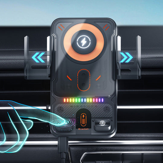 📱Intelligente 2-in-1 Auto-Drehbare Handyhalterung &amp; Kabelloses Ladegerät⚡