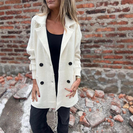 ❄️🍂Mellemlang nederdel til kvinder med dobbelte knapper og revers -❤️‍🔥Hold dig varm i vinter!