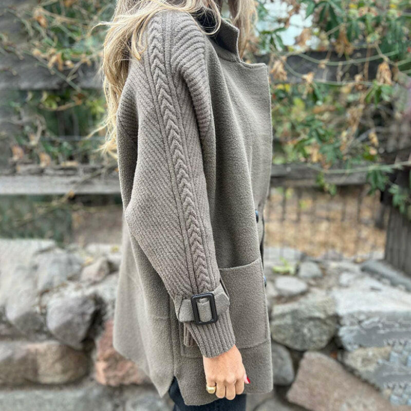 ❄️🍂Mellemlang nederdel til kvinder med dobbelte knapper og revers -❤️‍🔥Hold dig varm i vinter!