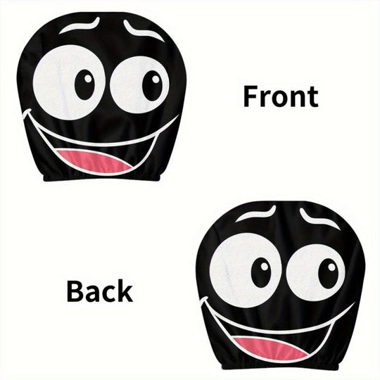 😆 Funny Cartoon Car Headrest Covers – 2PCS Universal Fit 🚗