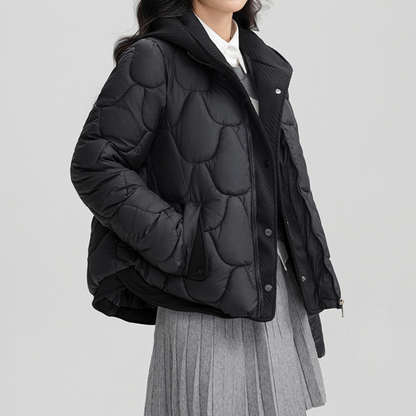 🔥🧥Kurze Warme Winterjacke für Damen – Steppjacke mit Kapuze und Taschen