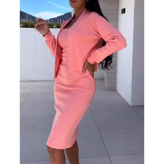 FLASH SALE: 50% OFF! ⏳ Spaghetti Strap Bodycon Dress &amp; Jacket Set