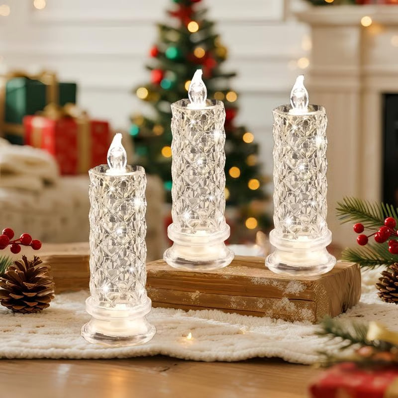 🔥Letzter Tag 50% Rabatt🎁Set mit 4 LED-Kristallkerzenleuchtern