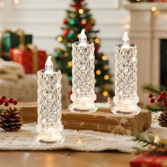 🔥Letzter Tag 50% Rabatt🎁Set mit 4 LED-Kristallkerzenleuchtern