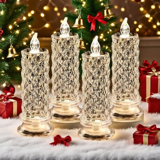 🔥Letzter Tag 50% Rabatt🎁Set mit 4 LED-Kristallkerzenleuchtern