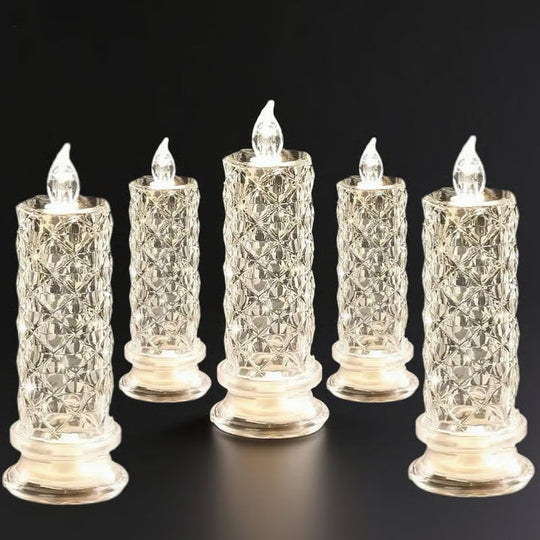 🔥Letzter Tag 50% Rabatt🎁Set mit 4 LED-Kristallkerzenleuchtern