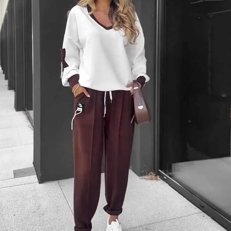 🔥Begrenzter Vorrat 50% RABATT🔥Color-Block Pullover Hoodie & Joggerhose Set