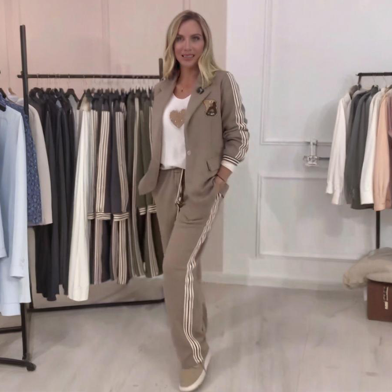 ✨Conjunto de 2 piezas a rayas (blazer + pantalón): a la moda & Práctico para el ocio & Profesión✈️Envío gratis✈️