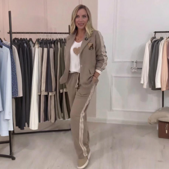 ✨Conjunto de 2 piezas a rayas (blazer + pantalón): a la moda &amp; Práctico para el ocio &amp; Profesión✈️Envío gratis✈️