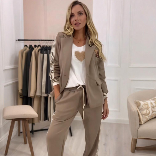 ✨Conjunto de 2 piezas a rayas (blazer + pantalón): a la moda &amp; Práctico para el ocio &amp; Profesión✈️Envío gratis✈️