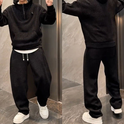 Modisches 2-teiliges Set für Herren mit Kapuzenpullover und weit geschnittener Hose