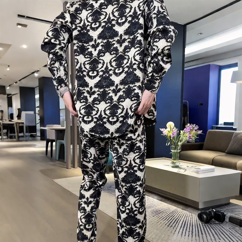 Herren-Set mit Blumenmuster: Jacke und Hose