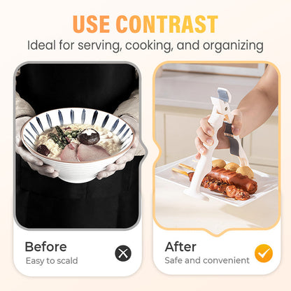 🍽️ 38% RABATT HEISSER VERKAUF! ✨ 3-in-1 Silikon-Schüssel- und Tellerklemme - Spülmaschinenfest & Hitze-beständig bis 230°C für Sicheren Transport von Mahlzeiten 🍱🔒