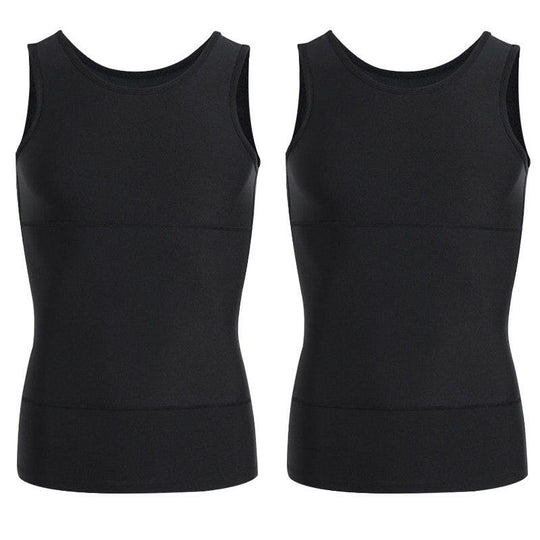 Einfarbiges Herren-Kompressions-Tanktop mit Bauchkontrolle