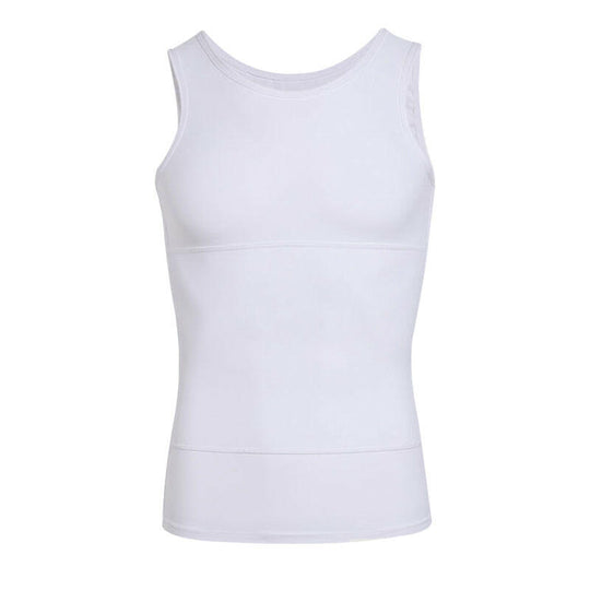 Einfarbiges Herren-Kompressions-Tanktop mit Bauchkontrolle