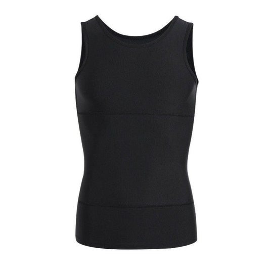 Einfarbiges Herren-Kompressions-Tanktop mit Bauchkontrolle
