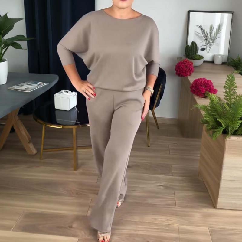 New Arrival✨3-Piece Set with Short Sleeve Top, Wide-Leg Pants &amp; Long Cardigan – Effortless Layered Style