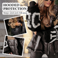 💖Damen Steppjacke mit Kapuze, Strickärmeln und Patchwork-Design