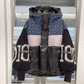 💖Damen Steppjacke mit Kapuze, Strickärmeln und Patchwork-Design