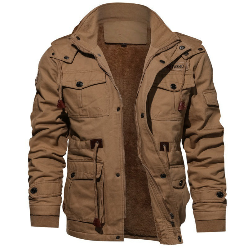 [Das perfekte Geschenk] Herren-Winterjacke aus Baumwolle mit Kordelzug im Military-Stil – Komfort und Stil vereint