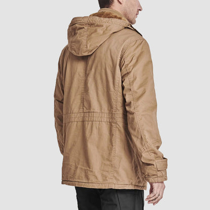 [Das perfekte Geschenk] Herren-Winterjacke aus Baumwolle mit Kordelzug im Military-Stil – Komfort und Stil vereint
